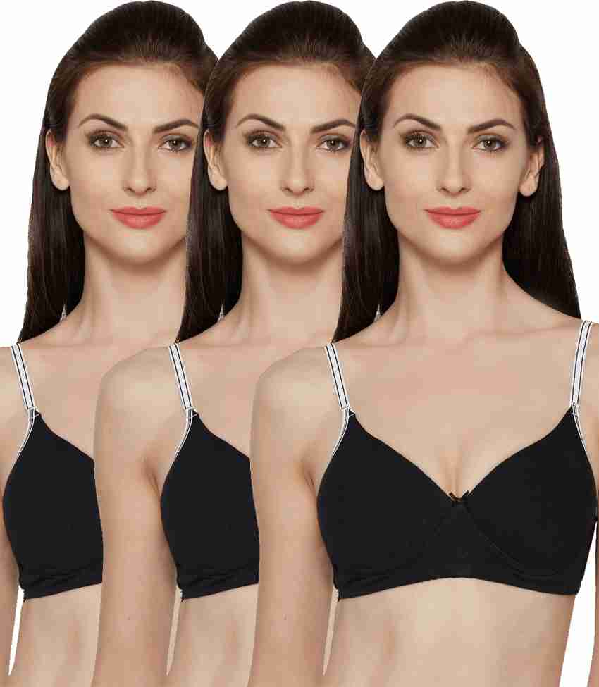 Buy Inner Sense Pack Of 3 Black & Beige T Shirt Bra Full Coverage Lightly  Padded - Bra for Women 15018242