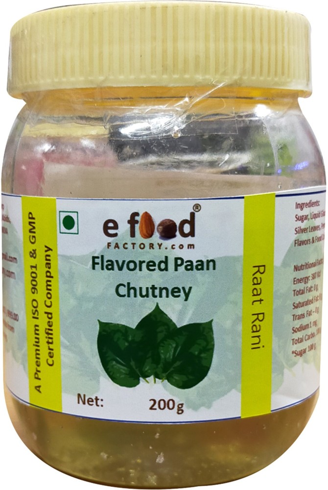 E Food Factory Raat Rani Flavored Paan Chutney 200g In Pet Jar Chutney  Paste Price in India - Buy E Food Factory Raat Rani Flavored Paan Chutney  200g In Pet Jar Chutney