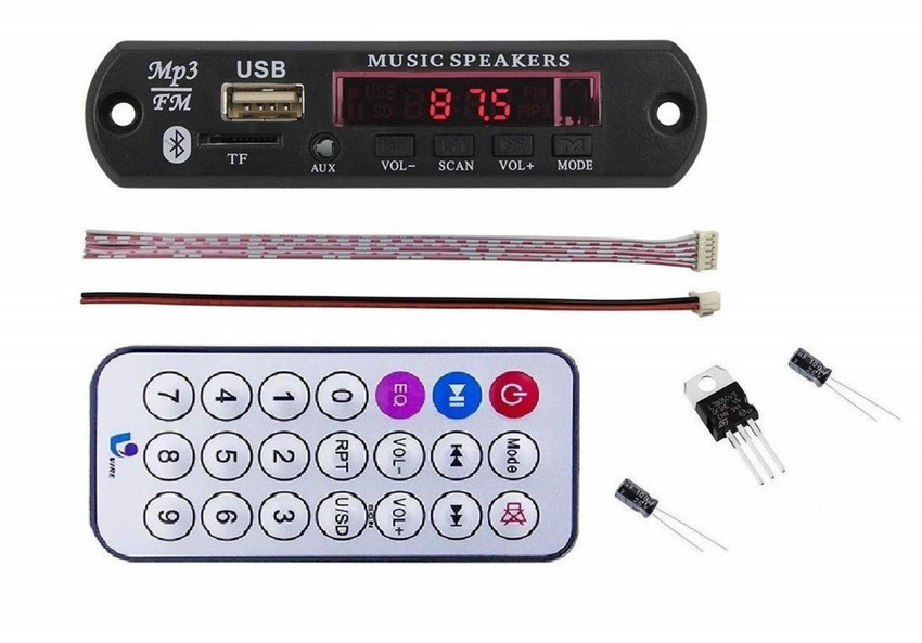 ERH India Bluetooth Fm USB AUX Car Stereo Audio Player kit with IR