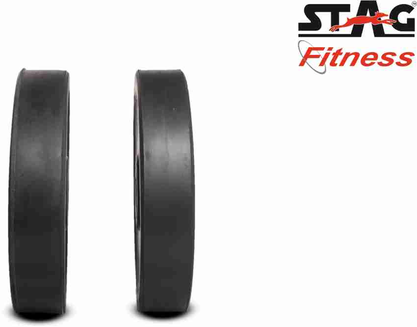 STAG Fitness 40 Kg Rubber Weight Plate 20 kg X 2 Black Weight