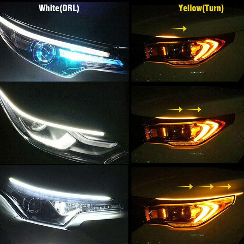 Vagary 70 CM Flexible White DRL Light For Cars Bikes Set of 2