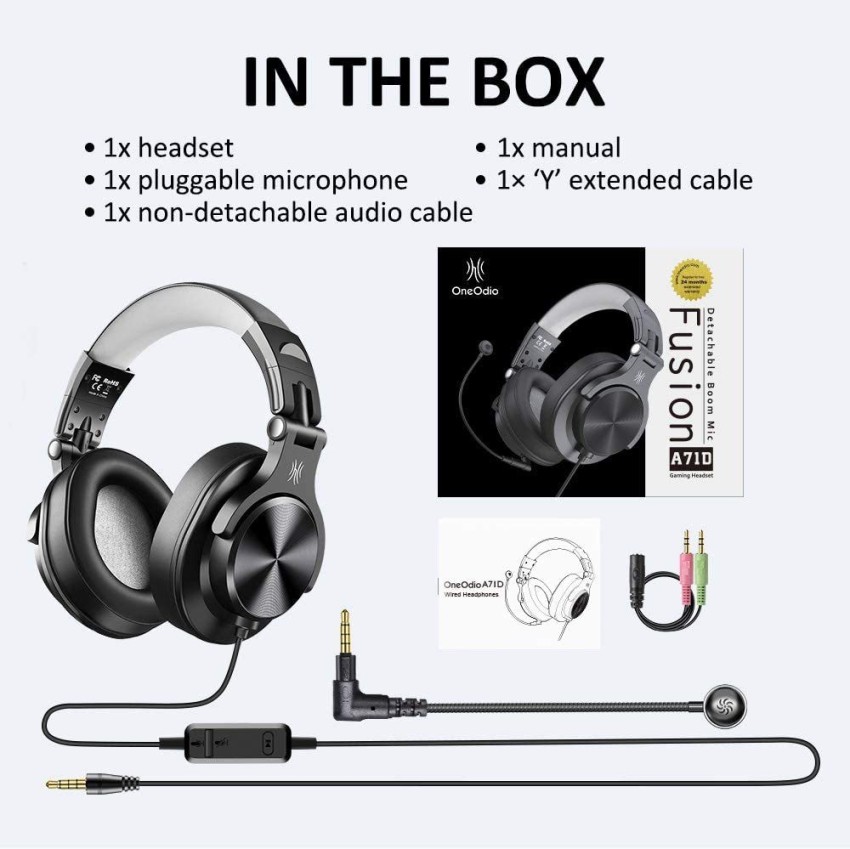 Wired headset with online boom mic