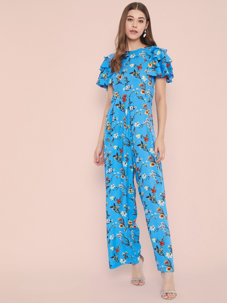 H and m blue jumpsuit fashion