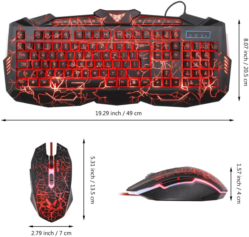 特別価格MFTEK Gaming Keyboard and Mouse Combo with Large Mouse Pad, RGB Rainbow Bac好評販売中