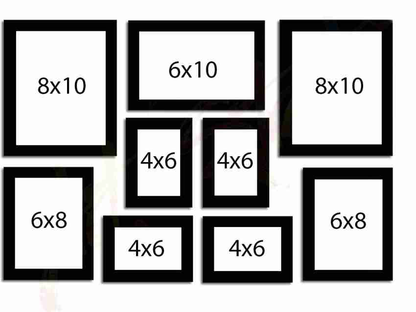 6x10 Picture Frame White Wood for 6x10 Frame, Size: 6 x 10, Black