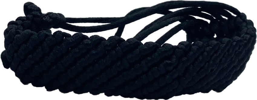 Mahant Ji Handmade Thick Black Thread Braided WristBand From Kashi Men &  Women Price in India - Buy Mahant Ji Handmade Thick Black Thread Braided  WristBand From Kashi Men & Women online
