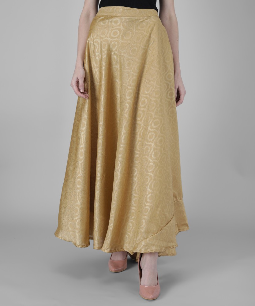 Al Hudooms Self Design Women Gathered Gold Skirt Buy Al Hudooms