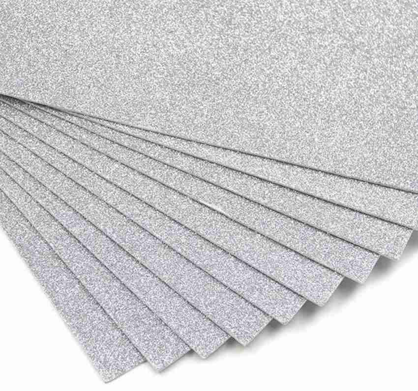 Silver A4 Glitter Paper - Pack of 10 - 100gsm