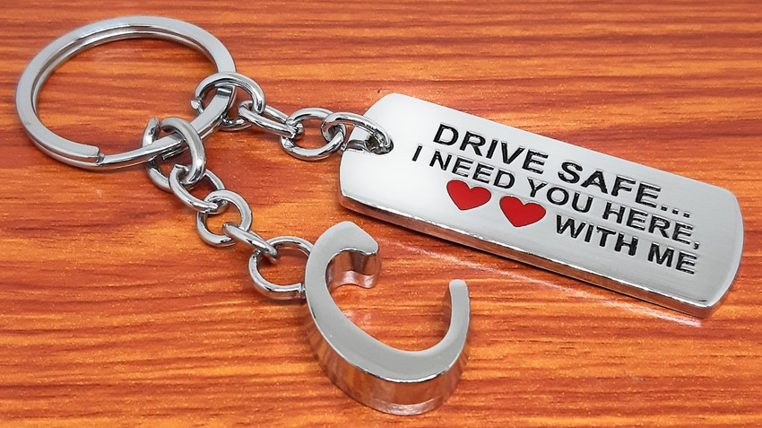 Aura Romantic Drive Safe Gift Keyring For Husband Boy Friend Him