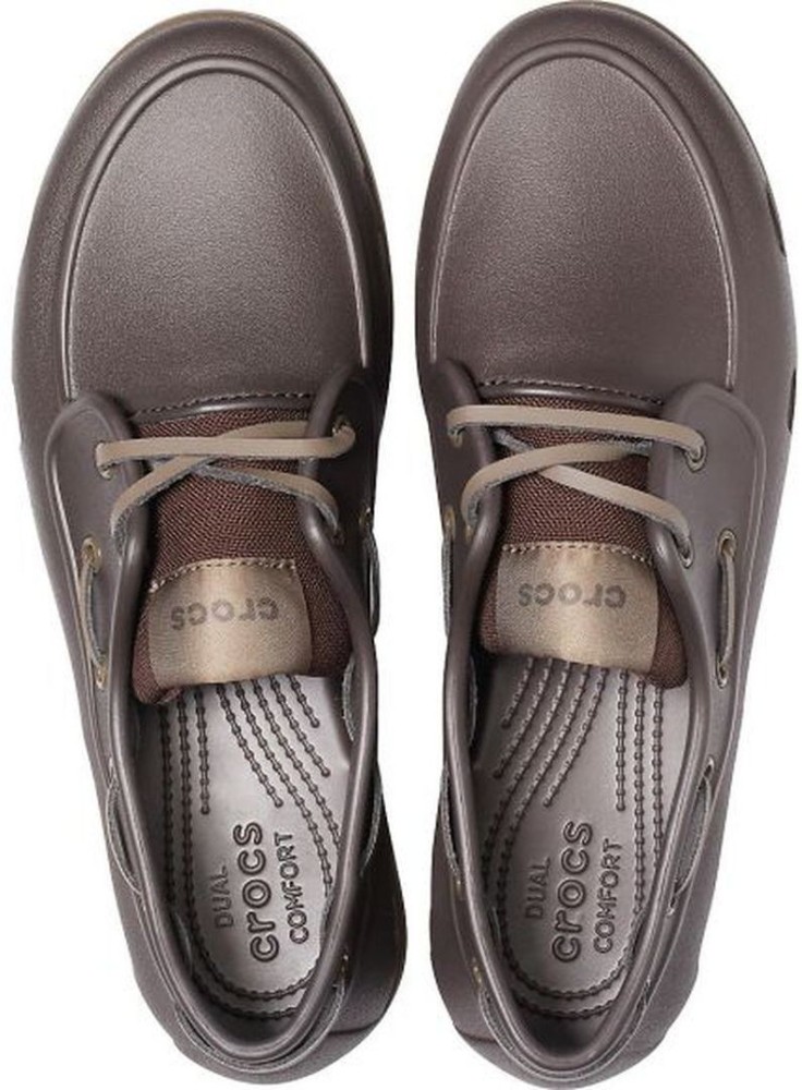 CROCS | Shoes | Crocs Mens Harborline Brown Slip On Lace Up Casual Loafer Boat  Shoes 1371 Sz 11 | Poshmark