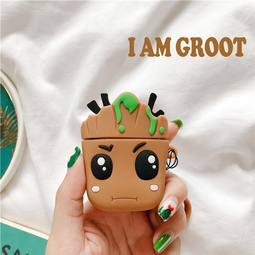 KHR Back Cover for Apple AirPods 1 2 Cute Groot Character Style