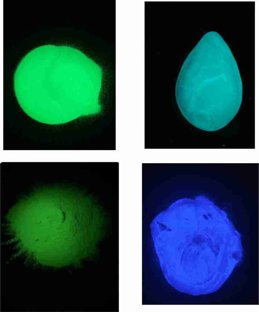 JASH GLOW IN THE DARK 4 colours of glow paint powders (Green,blue,Dark green,Voilet)each 25gm(Total 100) - Glow powders