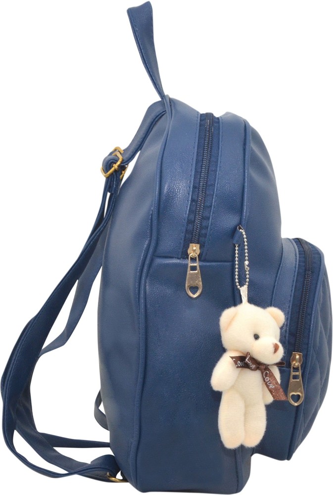 Zaxcer New Trend Teddy Backpack Women & Girls PU Leather Backpack Casual  Daypacks 5 L Backpack BLUE - Price in India | Flipkart.com