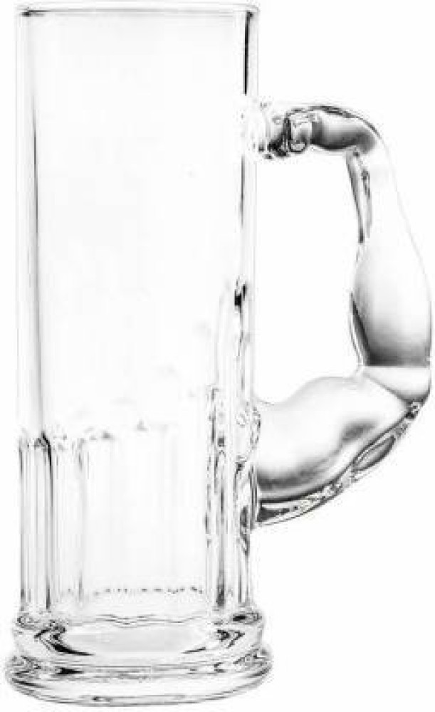 Crystal Muscle Beer Mug Set of 1 Imported with Handle 600ml