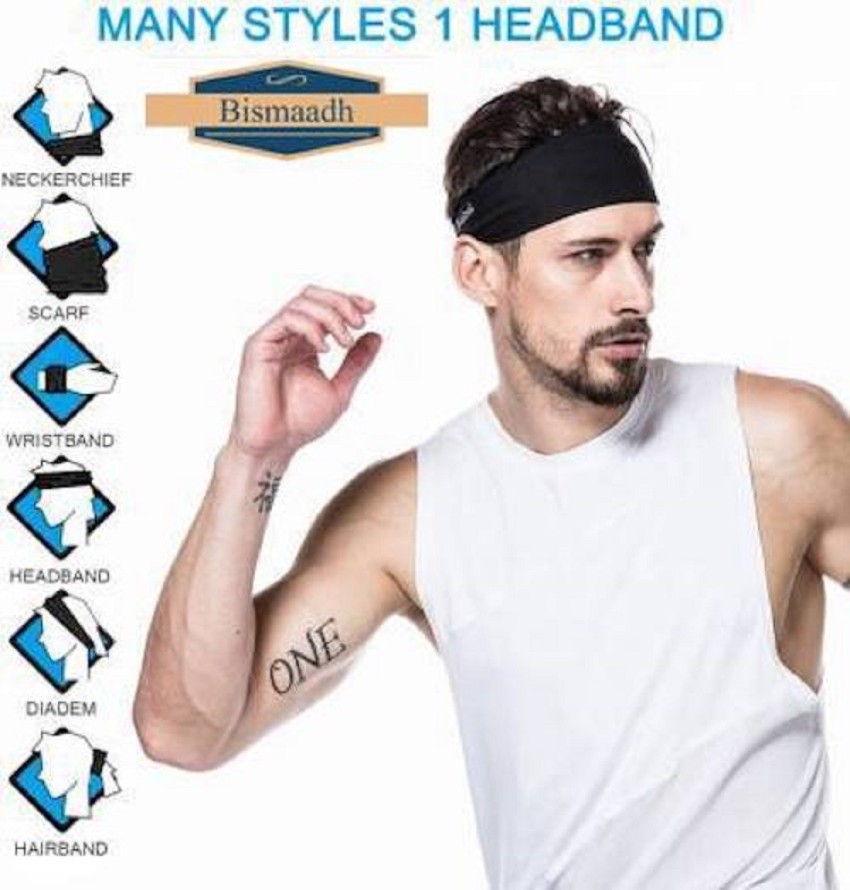 Elastic Sports Yoga Sweat Band Headband,Non Slip Super Soft Stretchy  Bandana Headband, Sweat Wicking Head Wrap For Sports Fitness Running Yoga  Exercise Tennis, Pack Of 6 