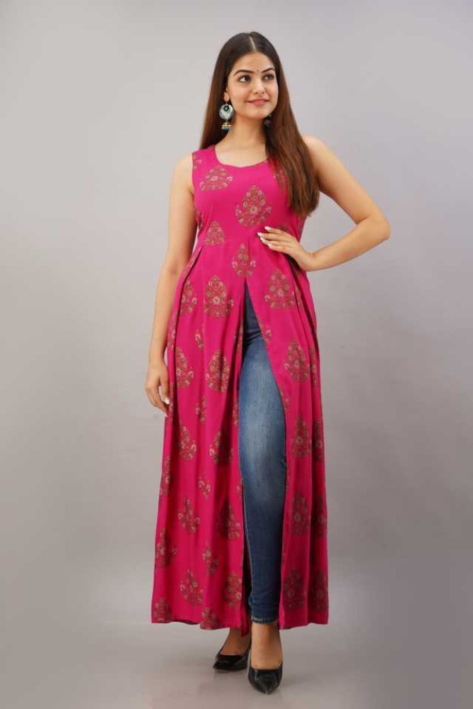 Long kurti shop with jeans flipkart