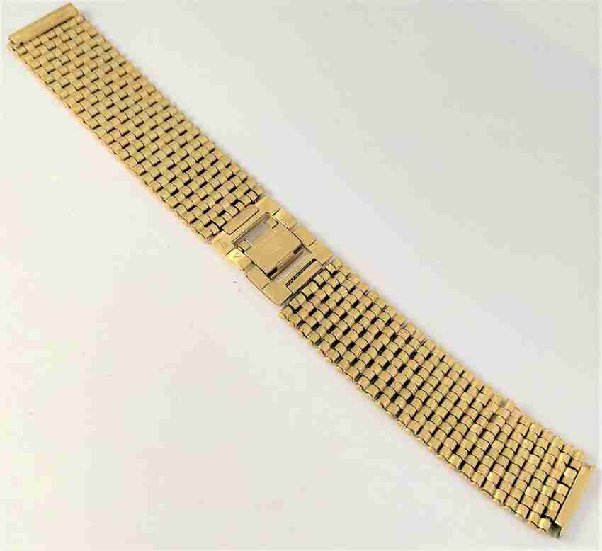 Mens solid best sale gold watch bracelet