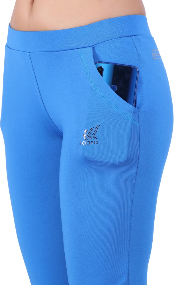 Laasa Sports Solid Women Blue Track Pants - Buy Laasa Sports Solid Women  Blue Track Pants Online at Best Prices in India