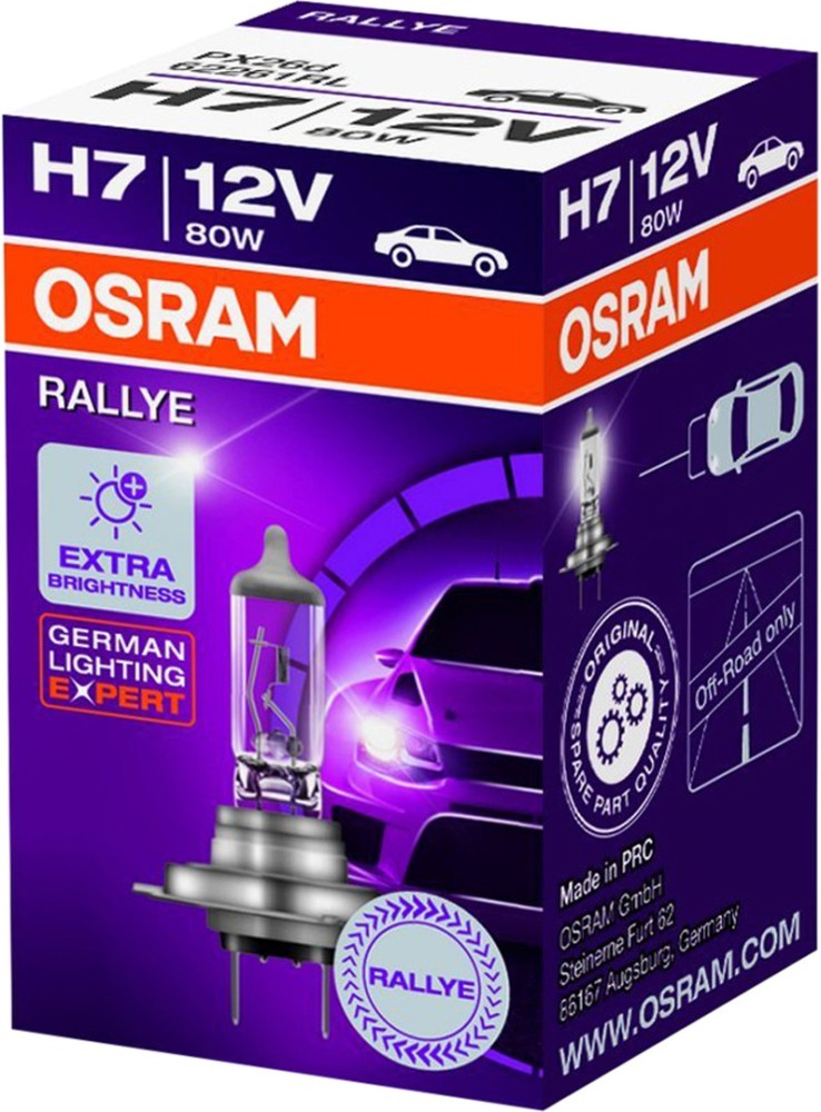 OSRAM H7 Rallye 62261RL Headlight Car Halogen (12 V, 80 W) Price in India - Buy  OSRAM H7 Rallye 62261RL Headlight Car Halogen (12 V, 80 W) online at