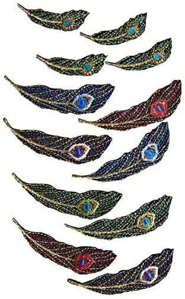 Feather Patch, Iron on Applique for Clothing