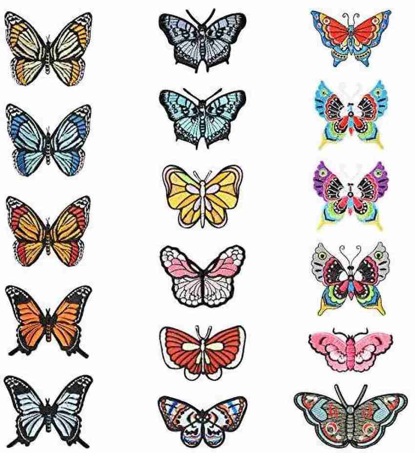 20 Pieces Butterfly Iron on Patches Embroidery Applique Patches