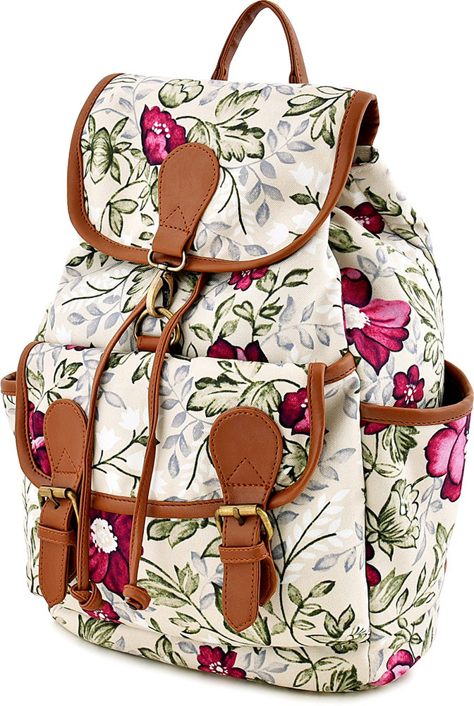 Printed canvas backpack new arrivals