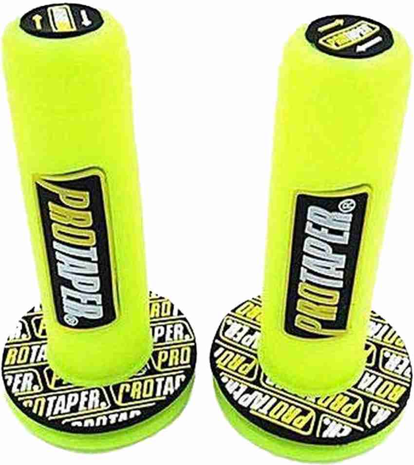 Neon yellow shop bike grips