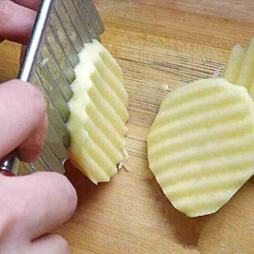 1pc Potato Chip Cutter, Potato Slice Cutter, Wavy Blade Potato
