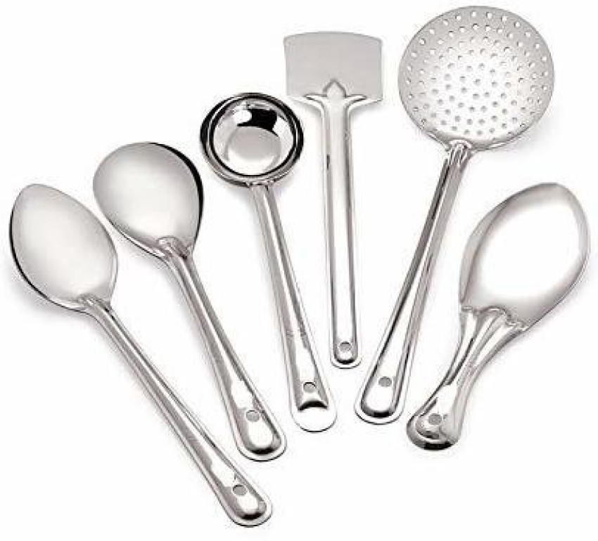 Parage Stainless Steel Cooking Spoon Kitchen Tool Set Food-Grade 10Pieces  Silver