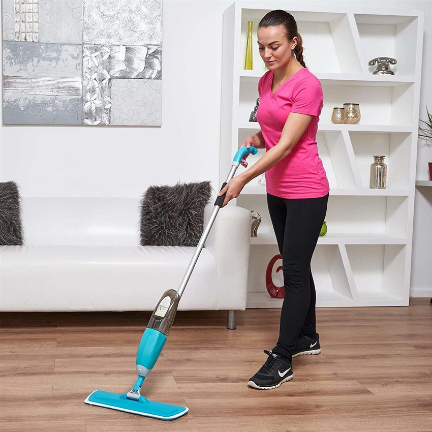 OURASI Spray Mop Set with Microfiber Washable Pad and Floor Cleaning Mop for Home Office Easy to use Integrated Water Spray Mechanism Mop Wet Dry