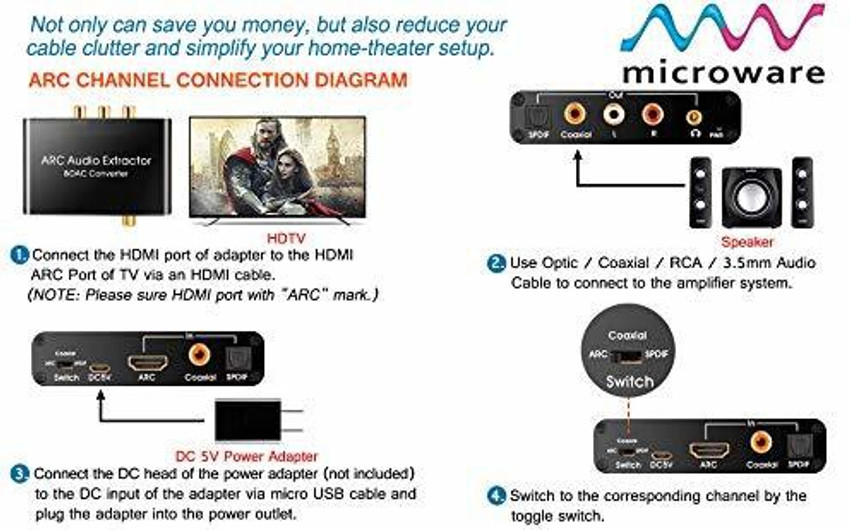 Cable hdmi arc a rca sales