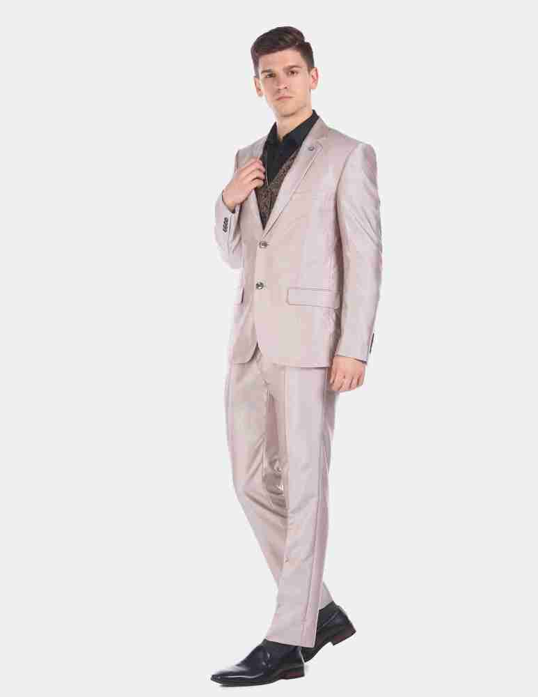 ARROW Men Beige Body Tailored Regular Fit Partywear Three Piece