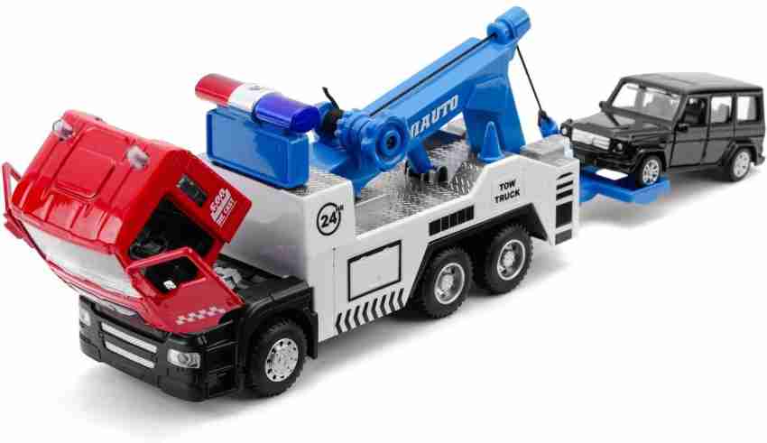 Kids Truck Toy with Hook and Car Transport Truck Crane Toy with