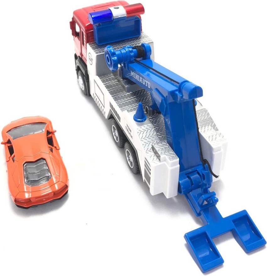 Toy Tow Truck Pull Back Transport Car Carrier Truck Toy for Boys and Girls,  Lights and Sound (Tow Truck) tow truck 