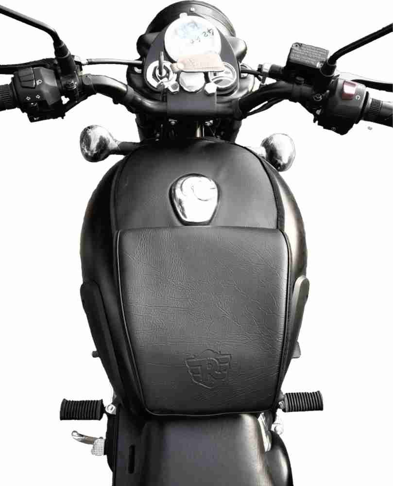 TRENDZ, leather Half Tank Cover (Black) for Classic 350/500