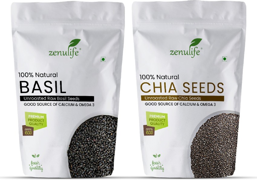 zenulife Chia Basil Seeds for fast weight loss and eating 500g