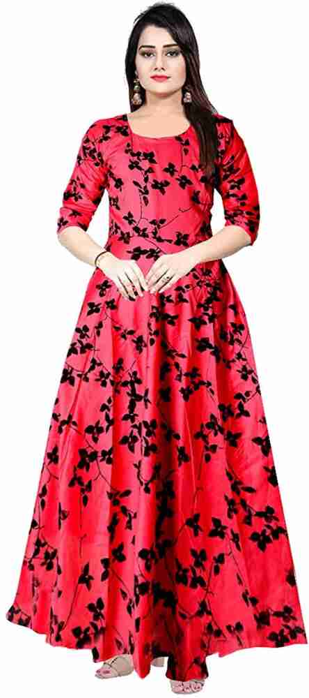 Flipkart hot sale red gown