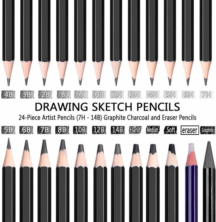 Definite Art Professional Drawing Sketching Pencil Set Degree Grade Pencils  14B 12B 10B 9B 8B 7B