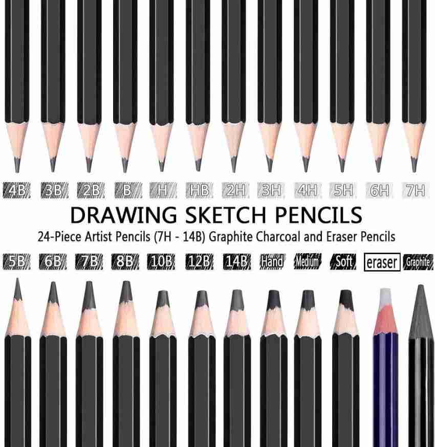 12Pcs Set 2H-8B 4H-12B Wood Art Sketch Graphite Pencil 4H 3H 2H H HB B 2B  4B 6B 8B 10B 12B Hard Medium Soft For Artist Drawing