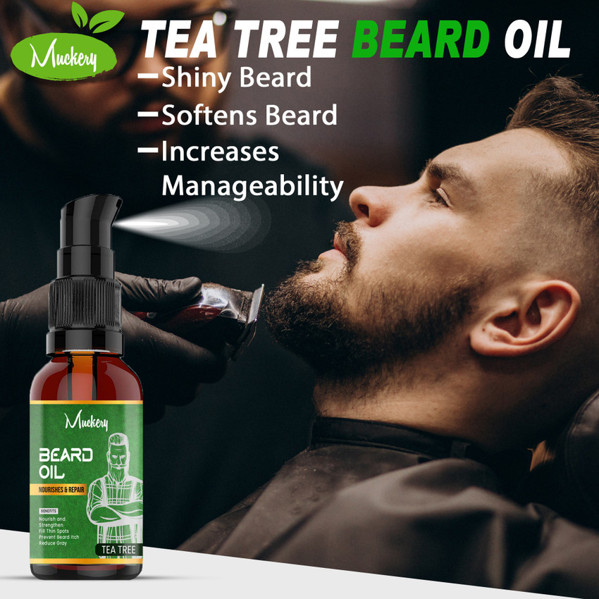 Muckery Natural Beard Growth Hair Oil TEA TREE 100 Organic