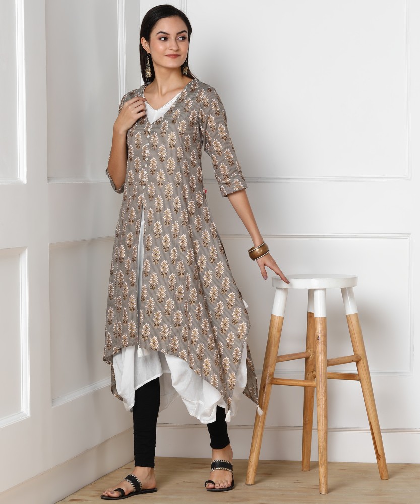 BIBA Women Printed Asymmetric Kurta