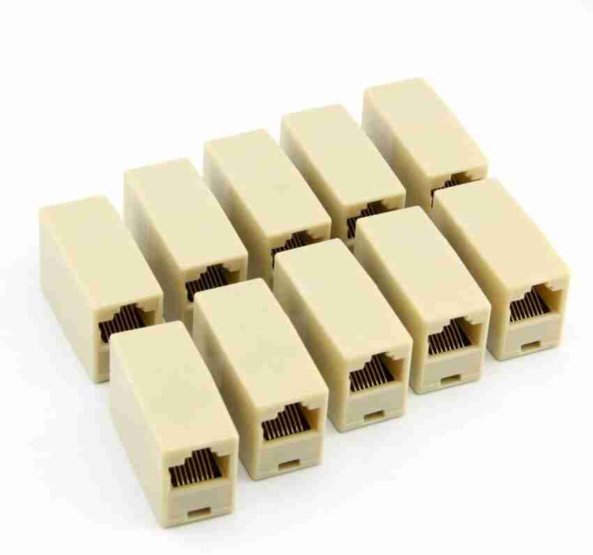 LipiWorld RJ45 Ethernet Splitter, 1 to 2 Extender Connector Female to 2  Female Plug LAN Network for Cat5 Cat5e Cat6 Cat6e Cat7 Pack Of 2 RJ45  Ethernet Splitter Wire Connector Price in