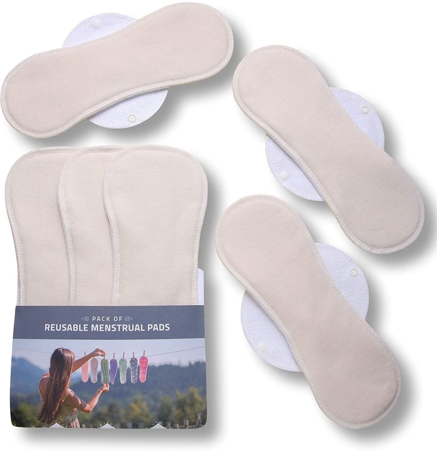 Natissy Reusable Menstrual Pads, 6-Pack Maxi Organic Cotton