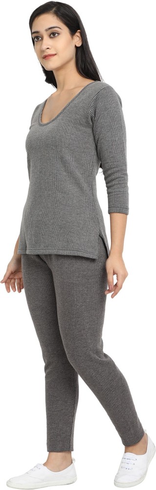 Buy REVEXO Ladies Thermal Inner wear Set for Winter 3/4th Sleeves Top and  Trouser/Female Thermal/Ladies Thermal Set (S) 33 at