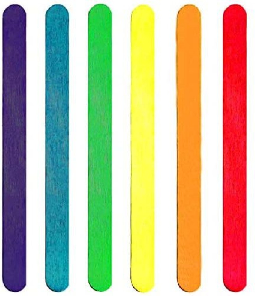 Beadnova Colored Popsicle Sticks Colored Craft Sticks Natural Wood