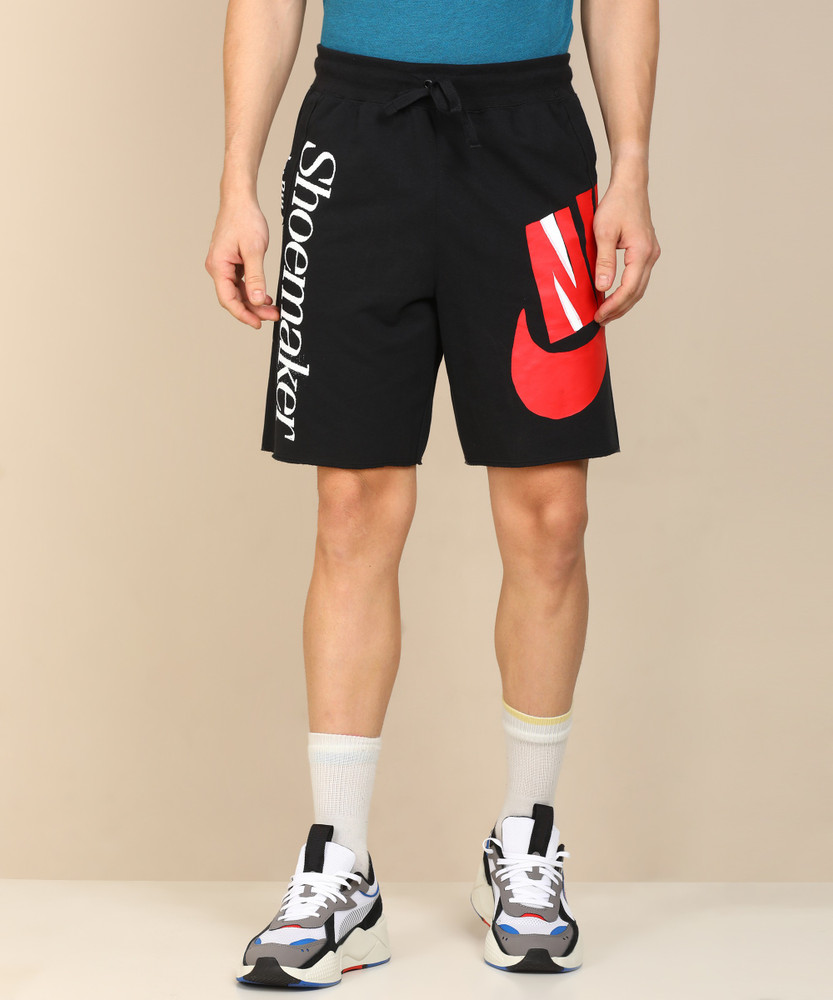 NIKE Printed Men Red Black Regular Shorts