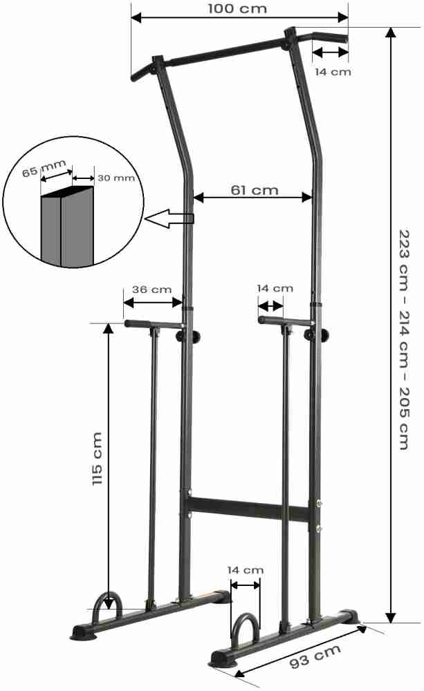 Pull up best sale dip station dimensions