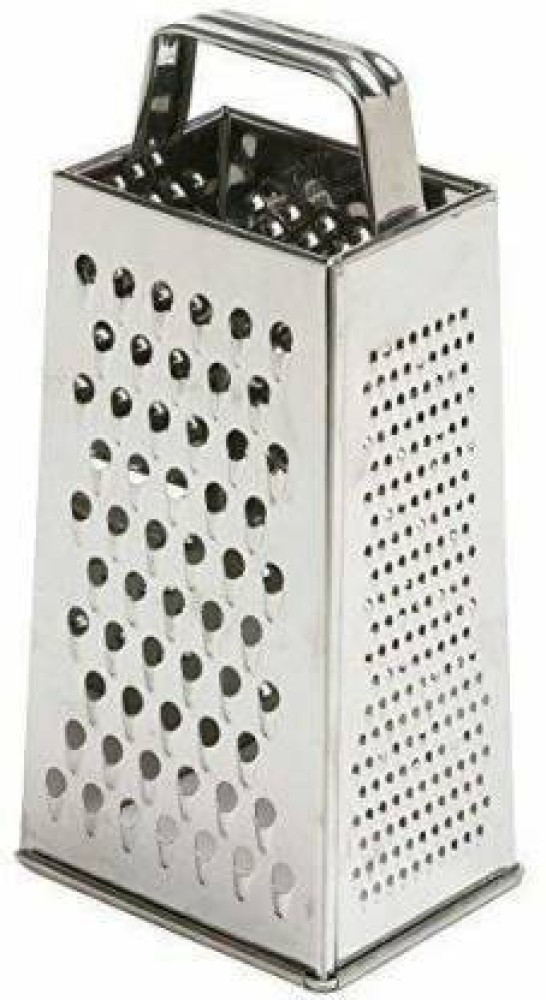 Box Cheese Grater, Stainless Steel with 4 Sides, Best for Parmesan Cheese, Vegetables, Ginger, Gray