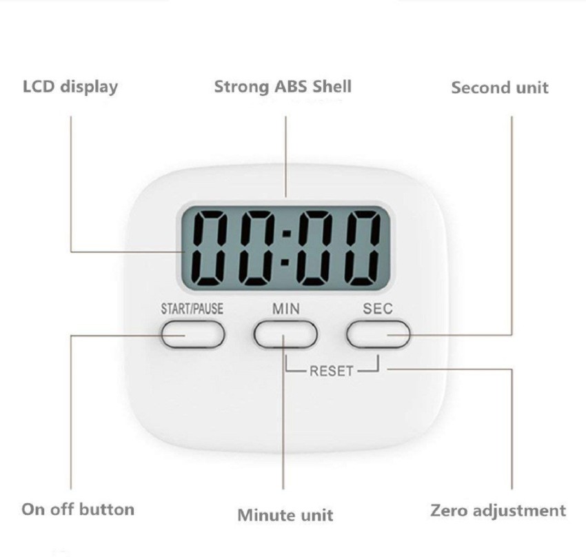 4 Pack Digital Kitchen Timer for Teacher Classroom Small Timers for Kids  Magnetic Stand ON/Off Switch