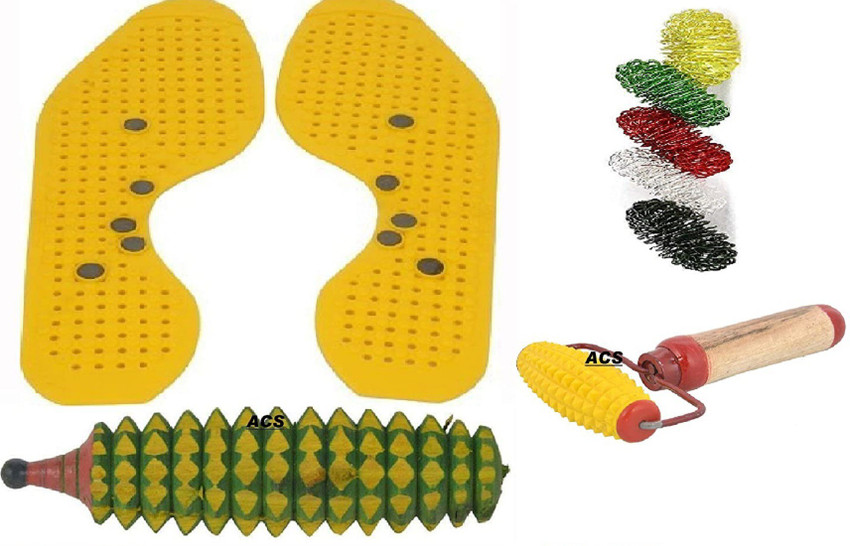Acs B07NYSHFPJ Acupressure n Magnetic Shoe Sole for Heel Pain with SuJok Ring and Reflexology Chart for Hand n Feet Yellow Massager Acs Flipkart
